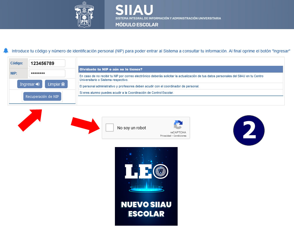 Registro de Materias - Ingresa tu CODIGO y NIP