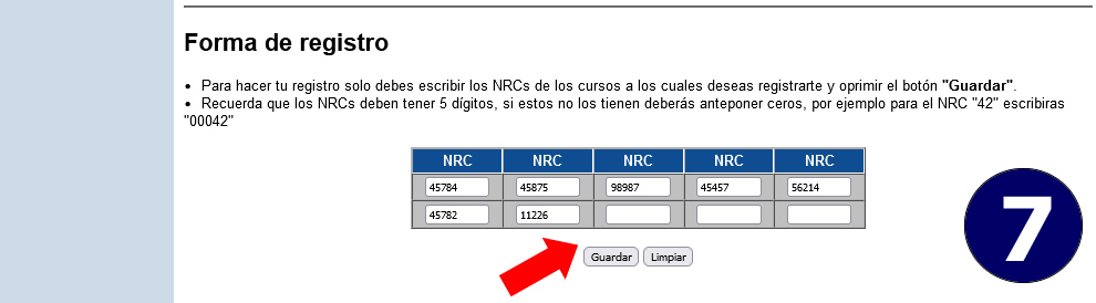 Registro de Materias