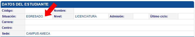 Egresado en Kardex