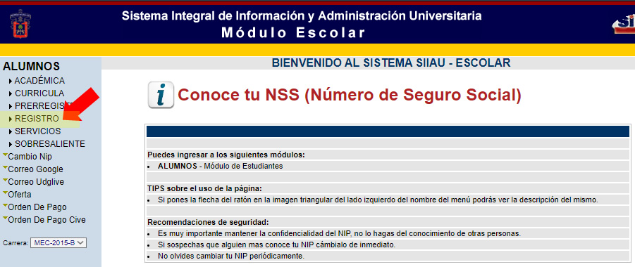 Registro por movilidad interna