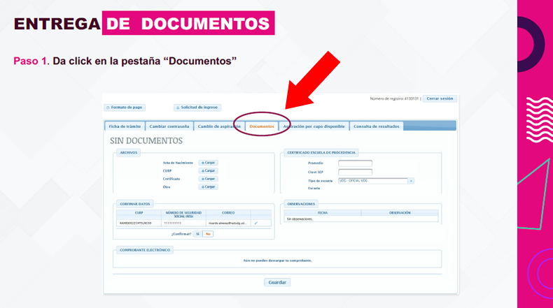 Subir documentos para aspirantes