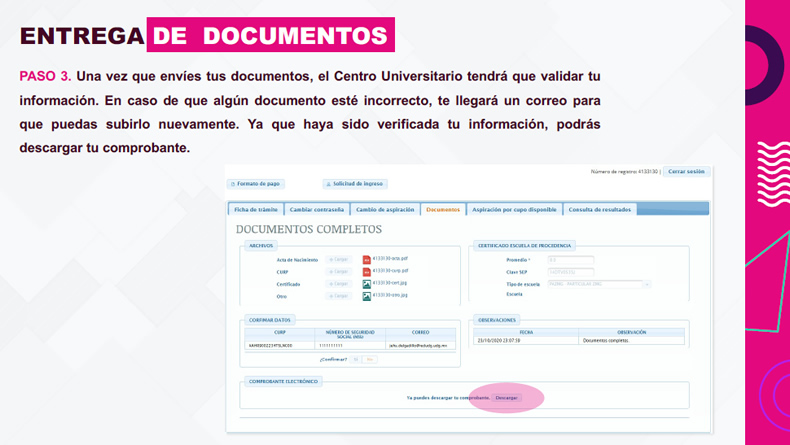 Subir documentos para aspirantes